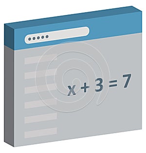 Math Screen Isolated Vector Icon Editable