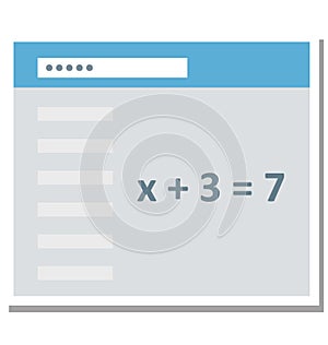 Math Screen Isolated Vector Icon Editable