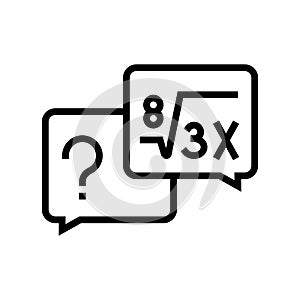 Math solving geek line icon vector illustration