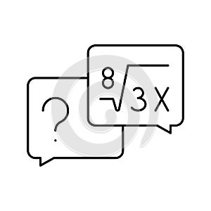 math solving geek line icon vector illustration