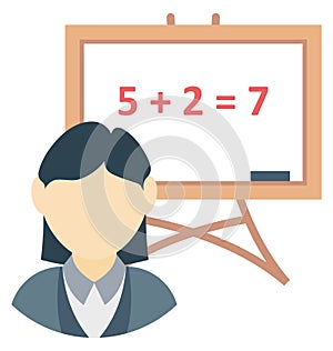 Math Sum Color Isolated Vector Icon that can be easily modified or edit