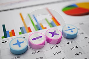 Math symbols Charts Graphs paper. Financial development, Banking Account, Statistics, Investment Analytic research data economy, t