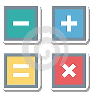 Math Symbols Isolated Vector Icon Editable