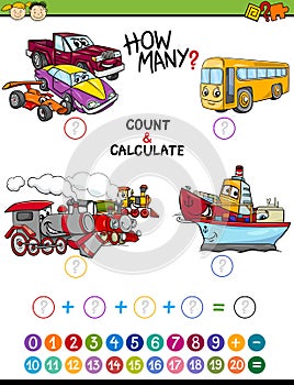 Math task for preschool kids