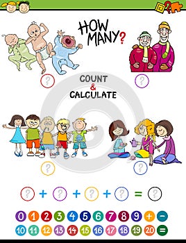 Math task for preschool kids