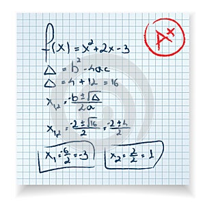 Math test and exam photo