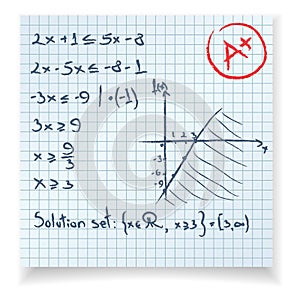 Math test and exam equation photo
