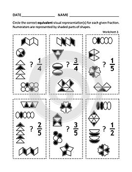 Math worksheet for children and adults