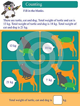 Mathematic calculation kilogram animal