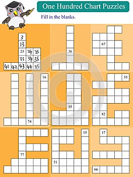 Mathematic one hundred chart puzzles 2