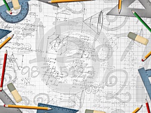 Mathematic school background illustration
