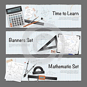 Mathematic Science Banners Set