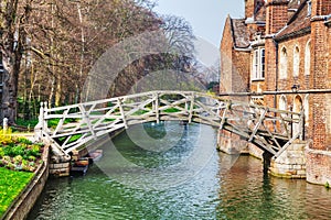 Mathematical bridge at the Queens College in Cambridge