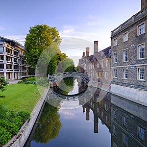 The Mathematical Bridge and River Cam, Cambridge, UK