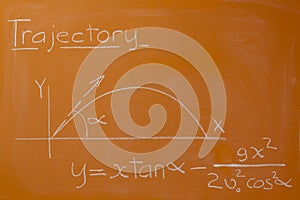 Mathematical formula trajectory photo