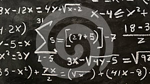 Blackboard written math operations photo