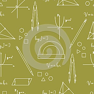 Mathematical scientific vector seamless pattern