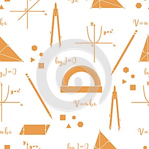 Mathematical scientific vector seamless pattern