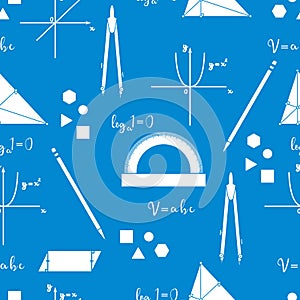 Mathematical scientific vector seamless pattern