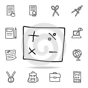 mathematical signs sketch icon. Element of education icon for mobile concept and web apps. Outline mathematical signs sketch icon