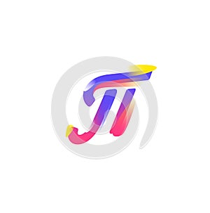 Mathematical symbol Pi. Vector icon. Gradient flat icon. The emblem of mathematicians is number 3.14. The Greek letter. An