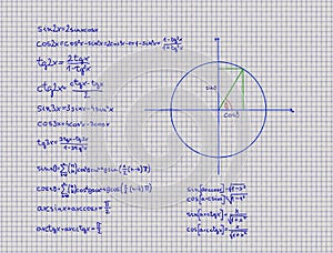 Mathematical Trigonometry Equations photo