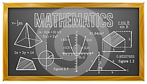 Mathematics, Algebra, Geometry, Trigonometry, Blackboard photo