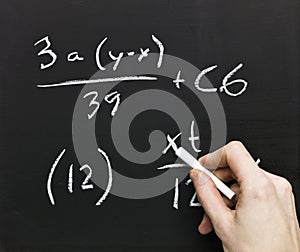 Mathematics on a blackboard