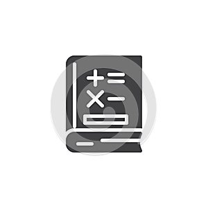 Mathematics book vector icon