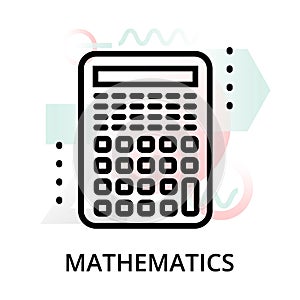 Mathematics concept icon on abstract background