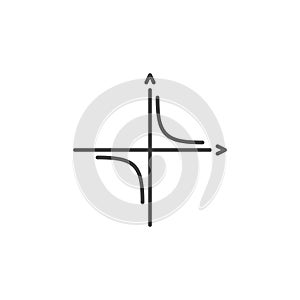 Mathematics Coordinate Axis vector outline concept icon