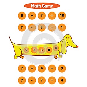 Mathematics educational game for children Vector illustration