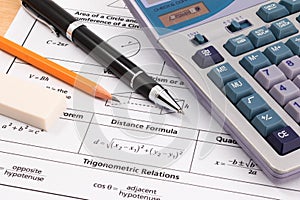 Mathematics, Equations close-up. Solving Mathematical Problem.