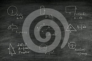 Mathematics formula on blackboard