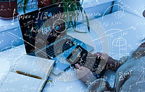 mathematics formulas, high education concept