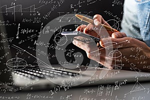 mathematics formulas, high education concept