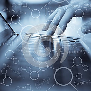 Mathematics formulas, high education concept
