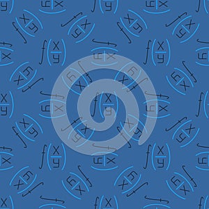 Mathematics Function vector blue modern seamless pattern