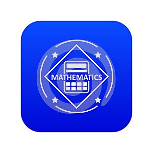 Mathematics icon blue vector