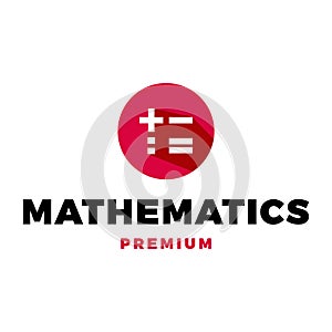 Mathematics Icon Vector Logo Template Illustration Design