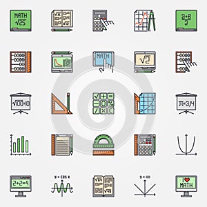 Mathematics icons set