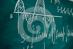 Mathematics lesson differential and integral calculus Chalkboard.