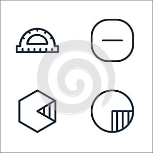 Mathematics line icons. linear set. quality vector line set such as circle, hexagon, substraction