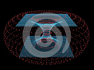 Mathematics space model of a wormhole 3d rendering