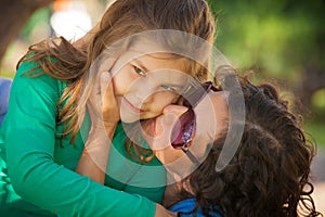 Mather and daughter in summer