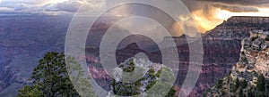 Mather Point Sunrise Snow Squall Panorama photo