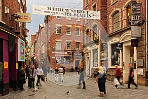 Mathew street. Birthplace of the Beatles. Liverpool. England