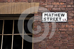 Mathew Street Sign in Liverpool