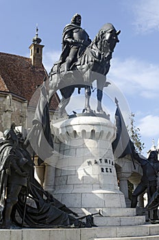 Mathias Corvin statue, Cluj Napoca, Romania photo