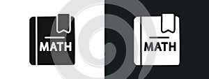 Maths book icon linear graphics set vector in black